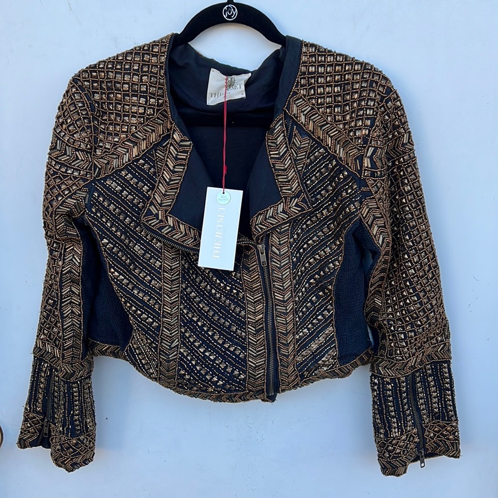 THe Jetset Diaries Balmain Inspired Studded Woven Jacket Small
